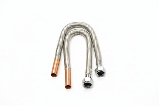 15mm OD x 1/2" BSP Brass Nut x 15" Water - Flex Retail Pack (Pair) - Great Water